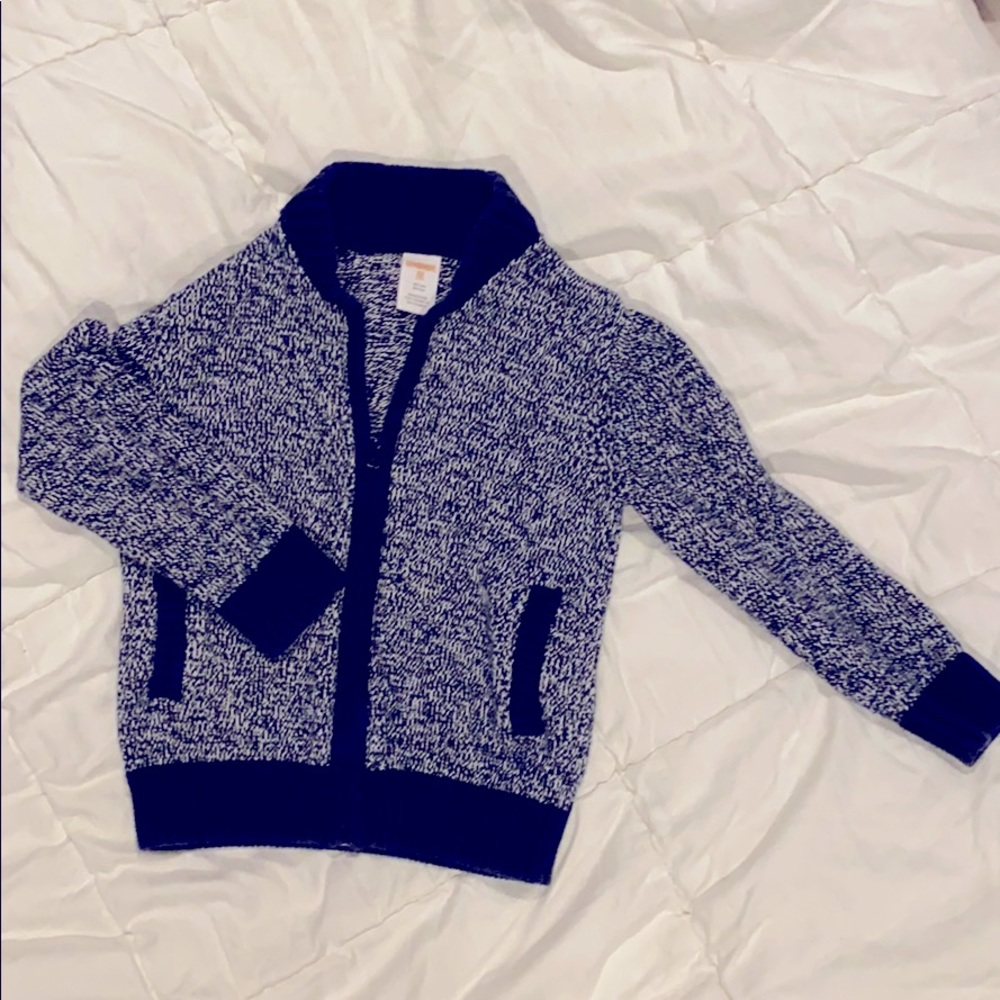Sweet Navy Knit Zip Cadigan 4T